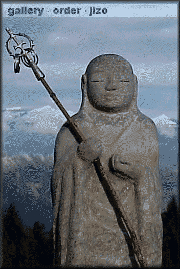 View of Jizo Bodhisattva statue from workshop